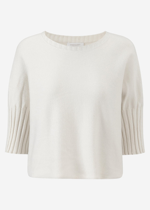 Kurzarm Crop Pullover - offwhite