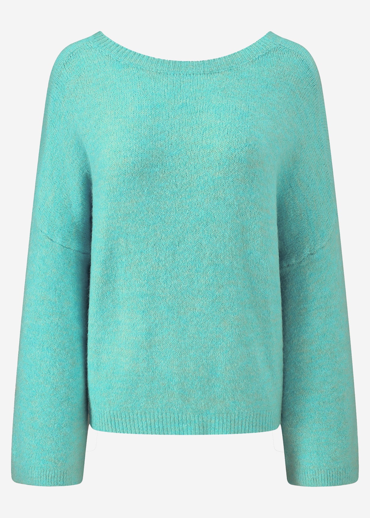 Sweater with low back neckline - turquoise