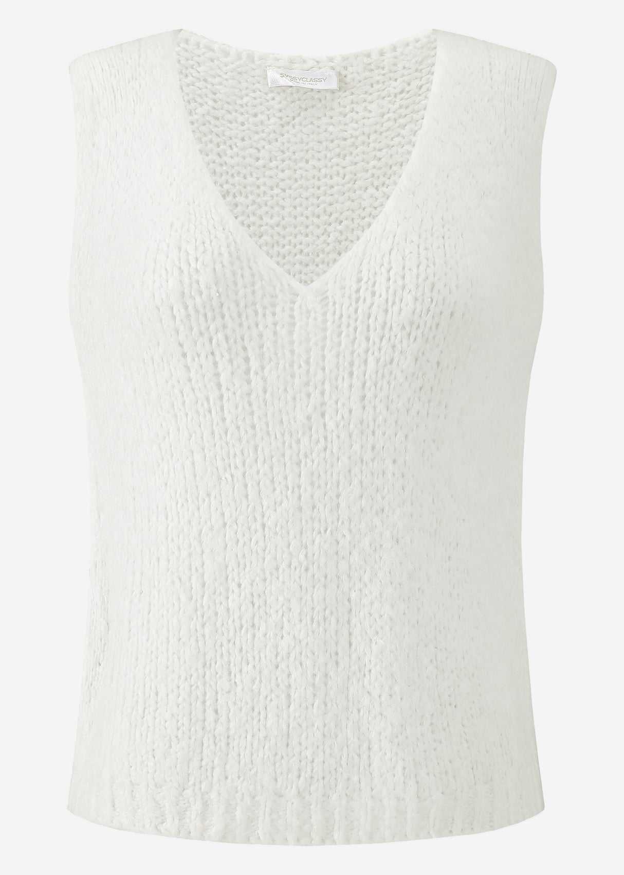 Sweater with V-neck - white