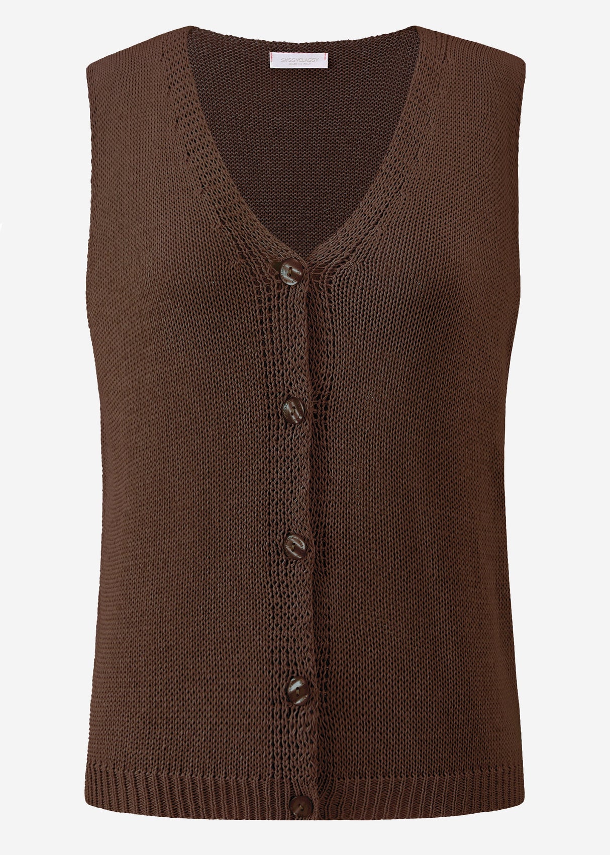 Ärmellose Strickweste - braun