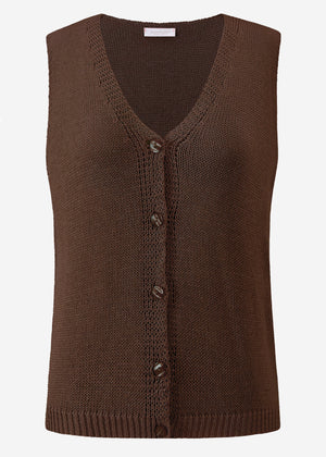 Ärmellose Strickweste - braun