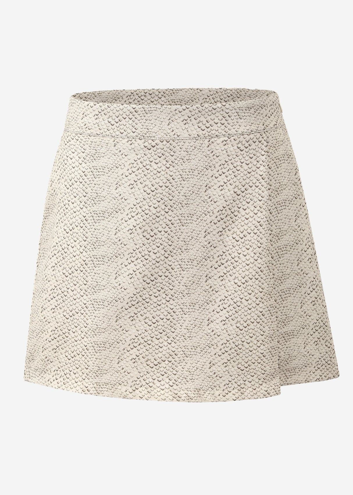 Trouser skirt with snake print - beige