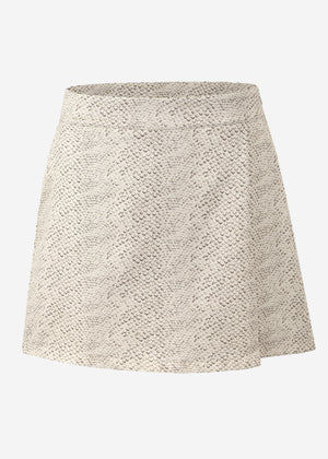 Trouser skirt with snake print - beige