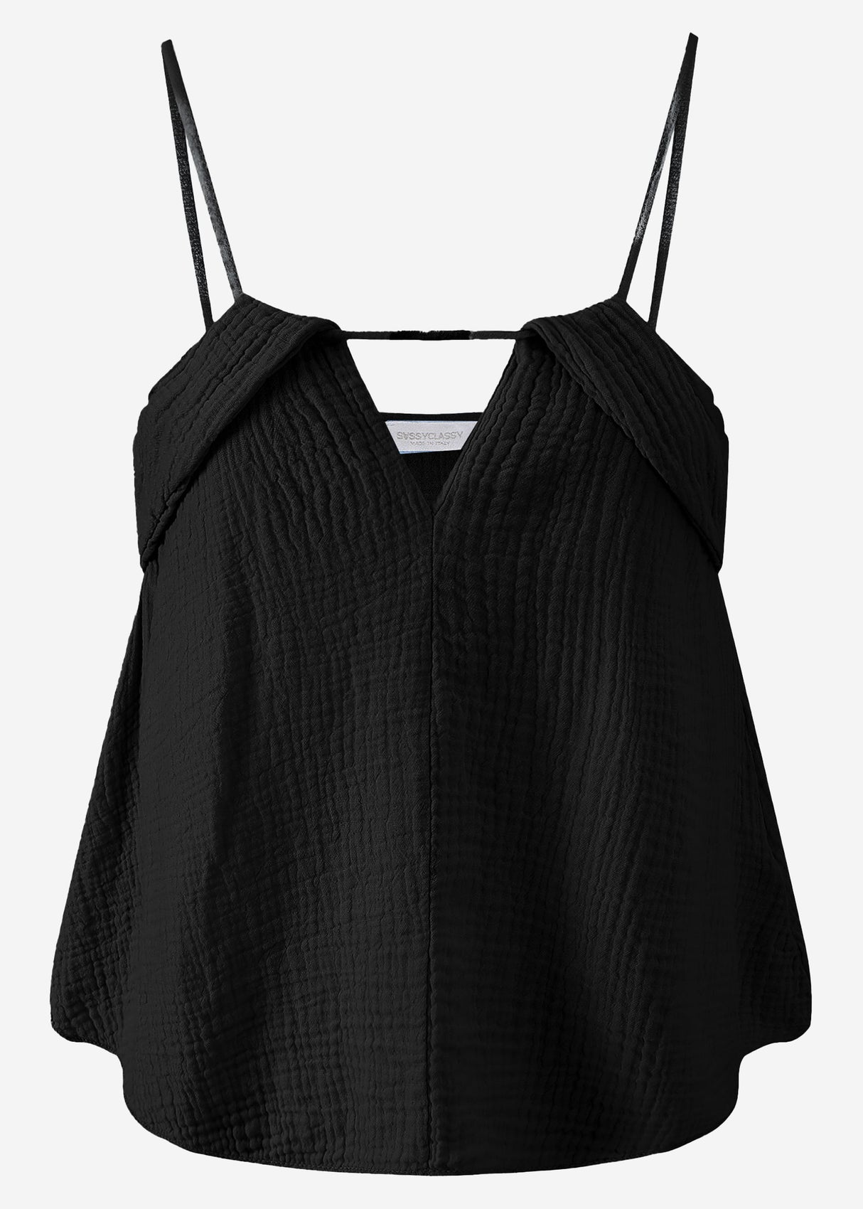 Musselin Top - schwarz