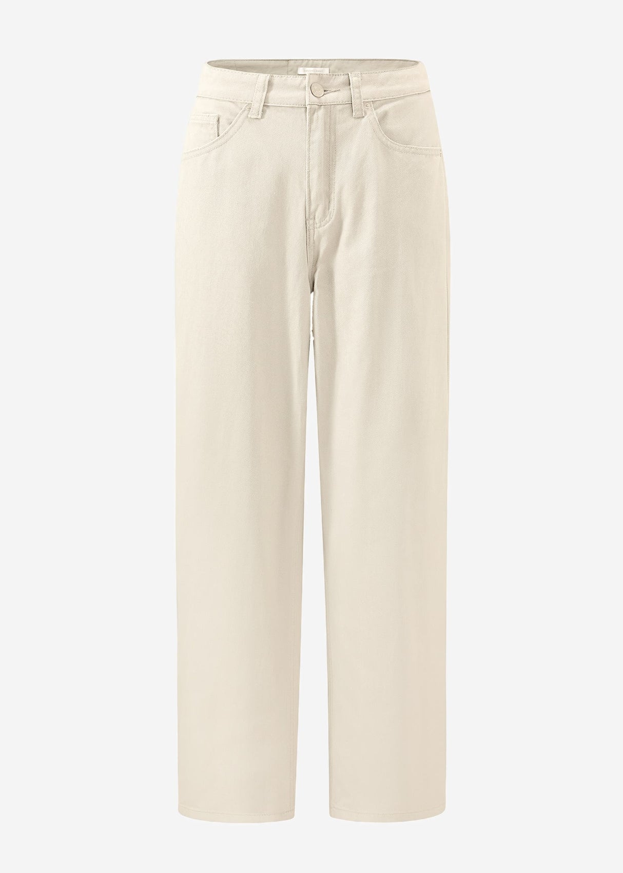 Wide Leg Jeans mit hohem Bund - beige