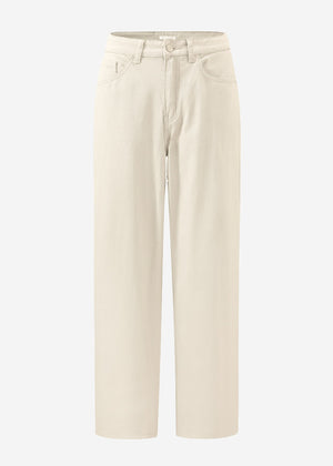 Wide Leg Jeans mit hohem Bund - beige