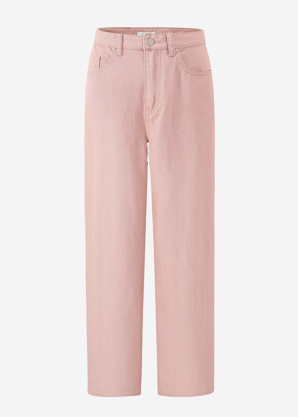 Wide Leg Jeans mit hohem Bund - rosa