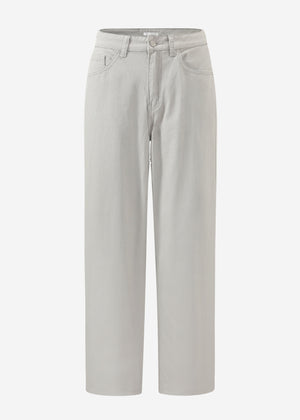 Wide Leg Jeans mit hohem Bund - greige