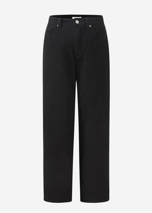 Wide Leg Jeans mit hohem Bund - schwarz