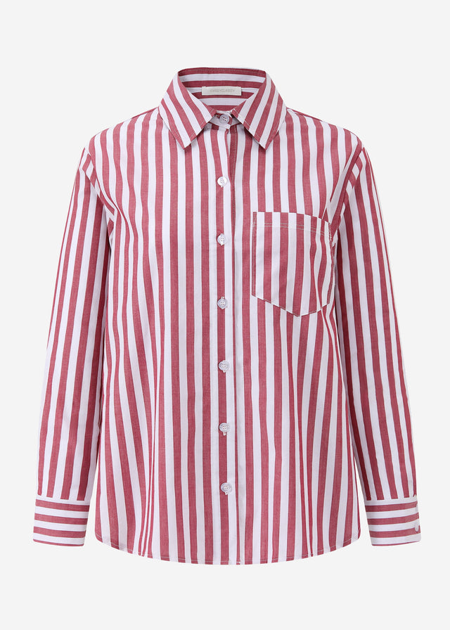 Gestreifte Bluse - rot