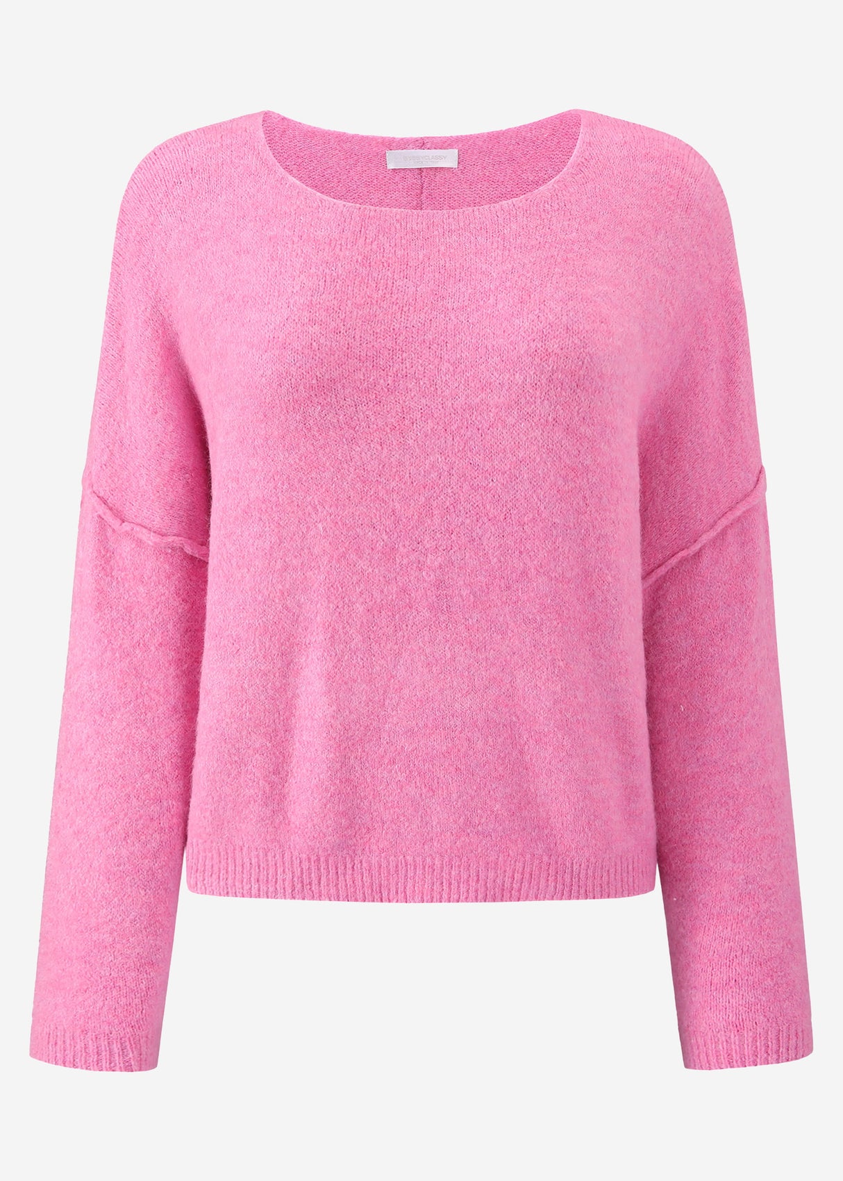 Oversized sweater with back seam - pink