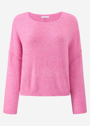 Oversized sweater with back seam - pink