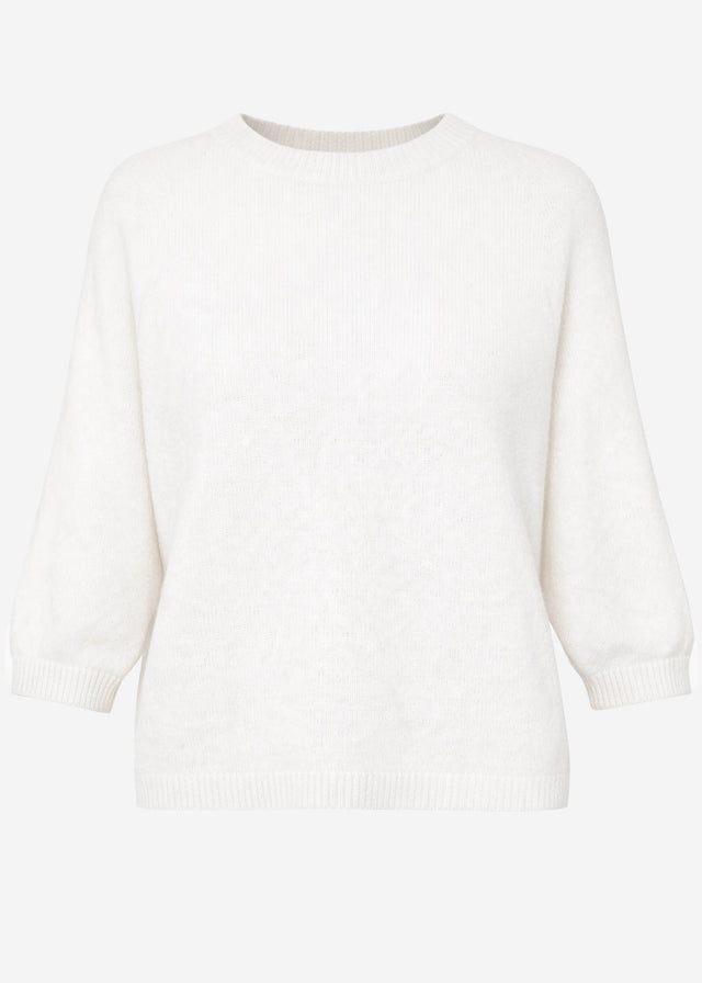 Strickoberteil mit Alpaka - offwhite