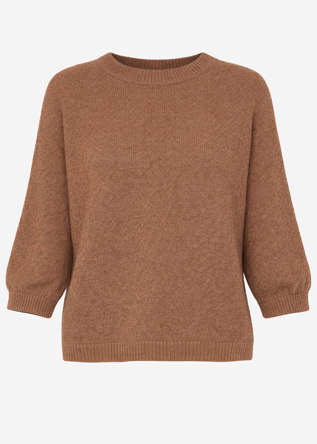 Knit top with alpaca - brown