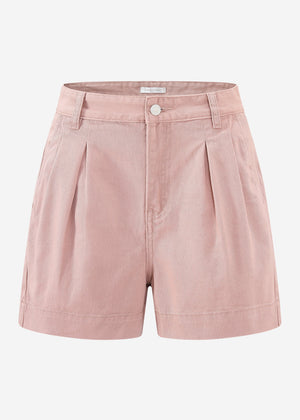 Weite High Waist Jeans Shorts - rosa
