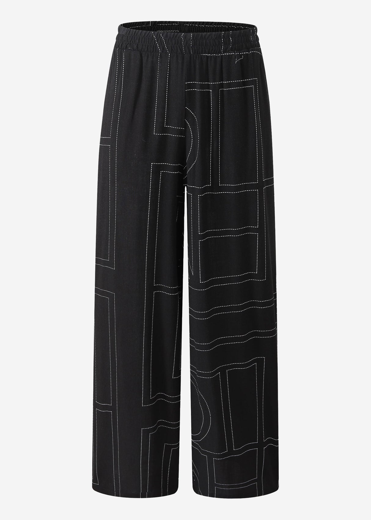 Schlupfhose mit Print - schwarz