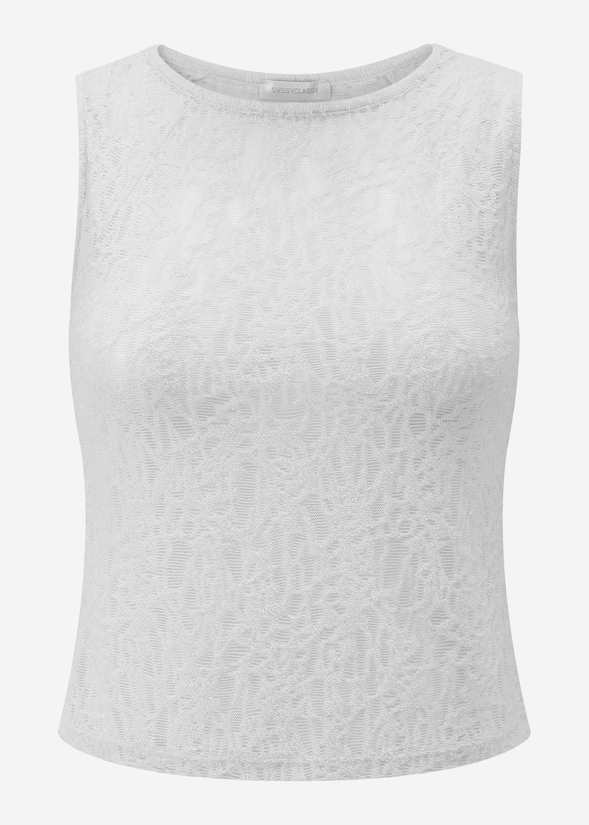 Leicht transparentes Spitzentop - offwhite
