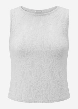 Leicht transparentes Spitzentop - offwhite