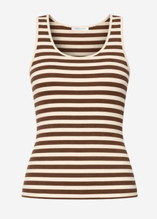 Striped tank top - brown-beige