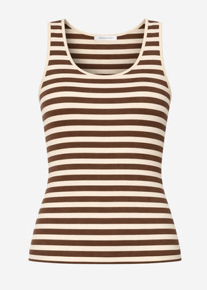 Tank top striped - brown -beige