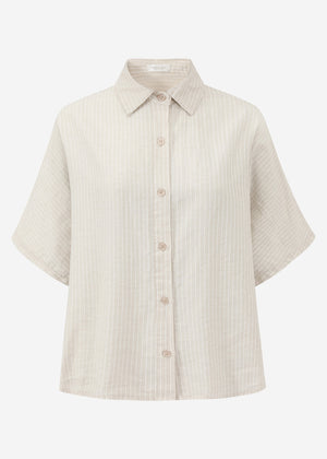 Gestreifte Bluse - hellbeige