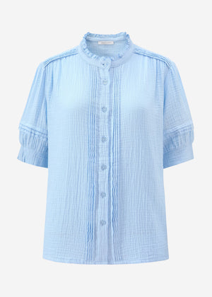 Short arm Musselin Blouse - light blue