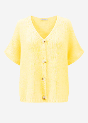Oversize Strickweste - buttergelb