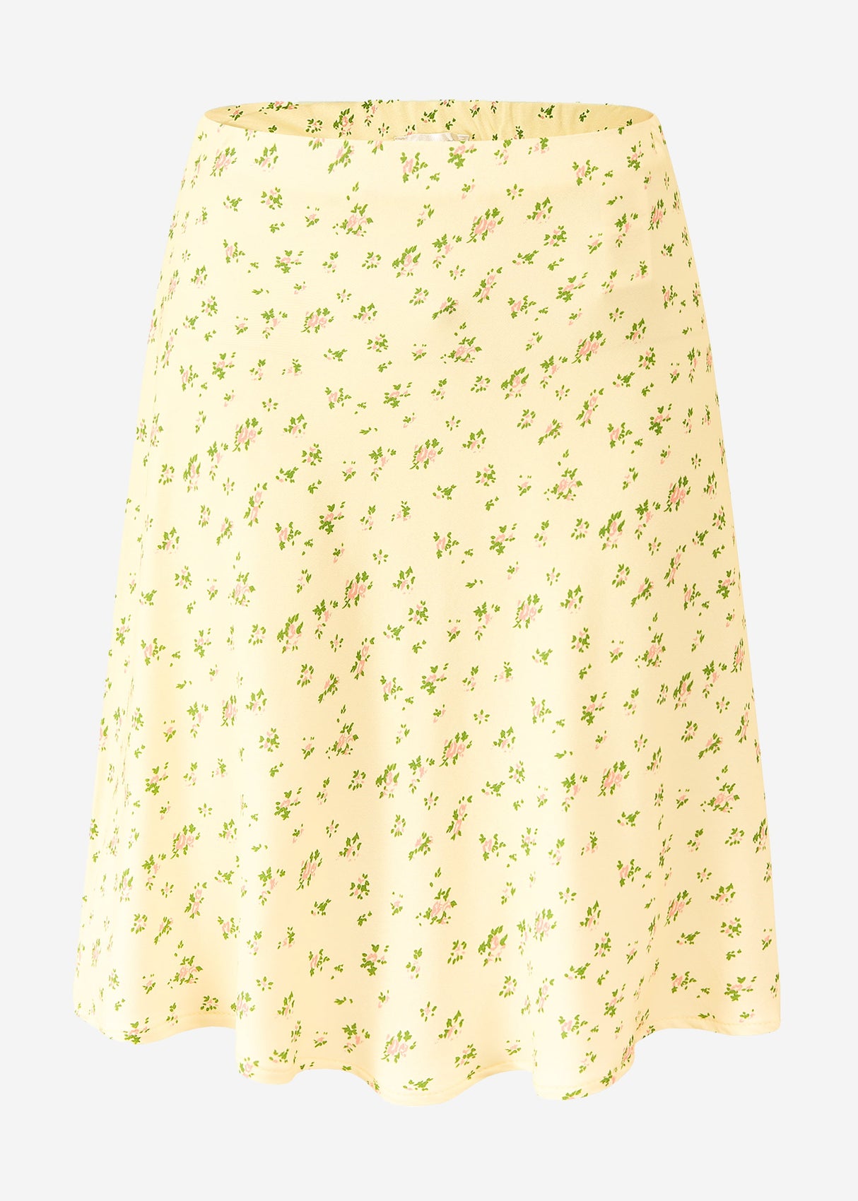 Rock with a floral print - butter yellow