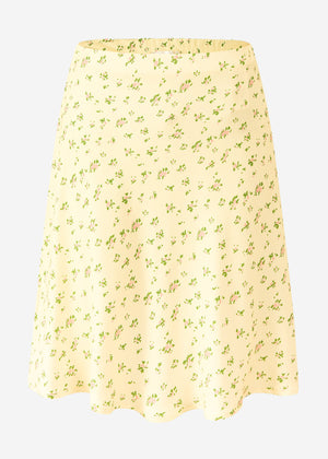Rock with a floral print - butter yellow