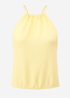 Shoulder -free Musselin Top - Buttergelb