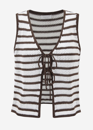 Stricktop mit Schleifenverschluss - offwhite