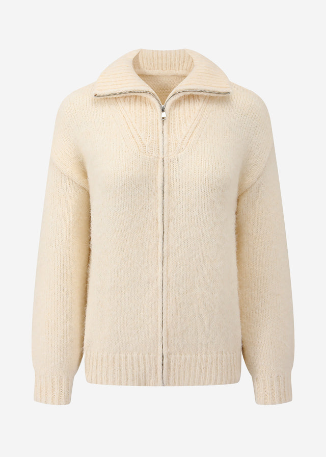 Cardigan with zip - off-white