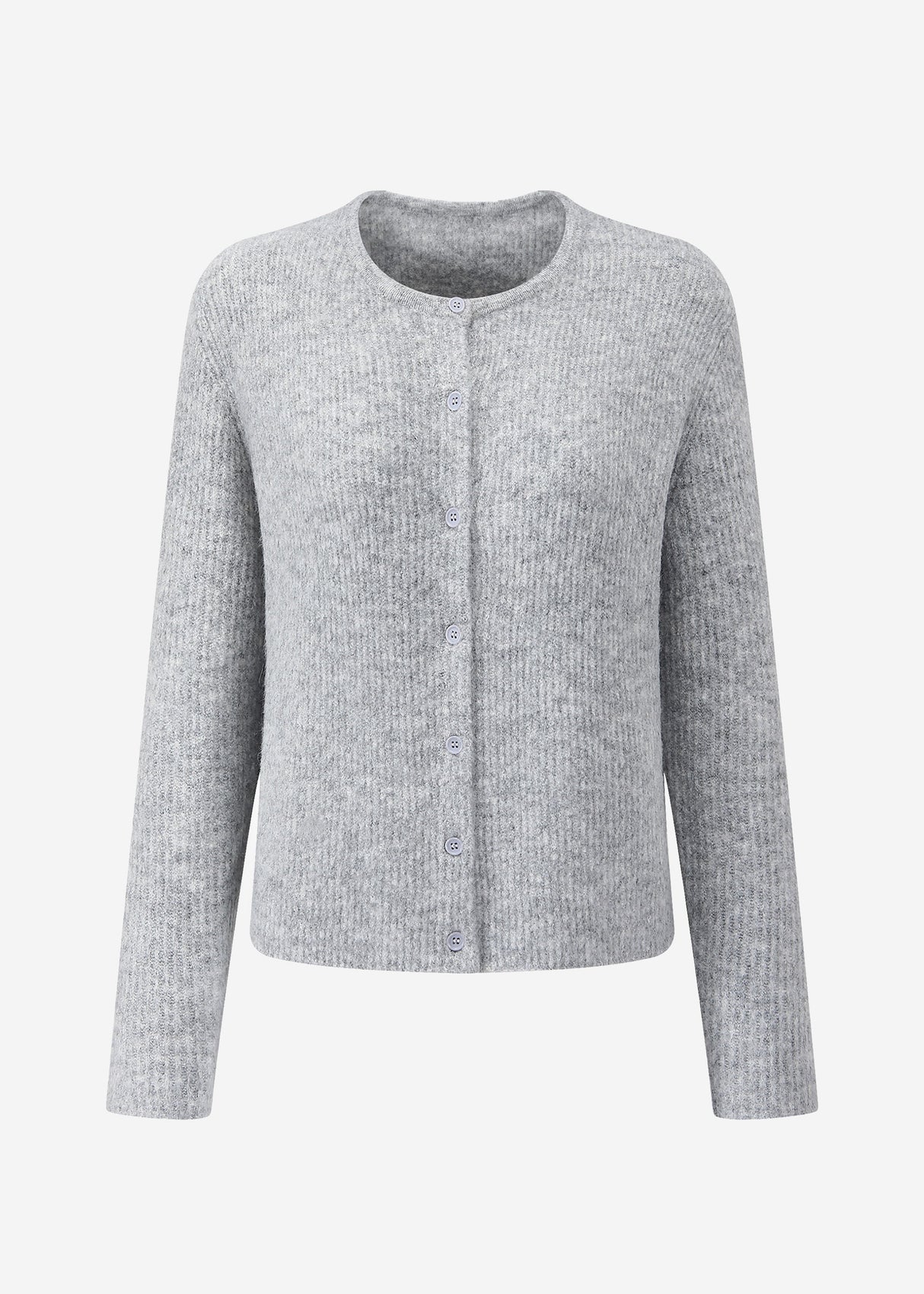 Cardigan with rib structure - light gray