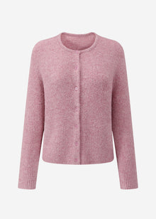 Cardigan mit Rippstruktur - altrosa