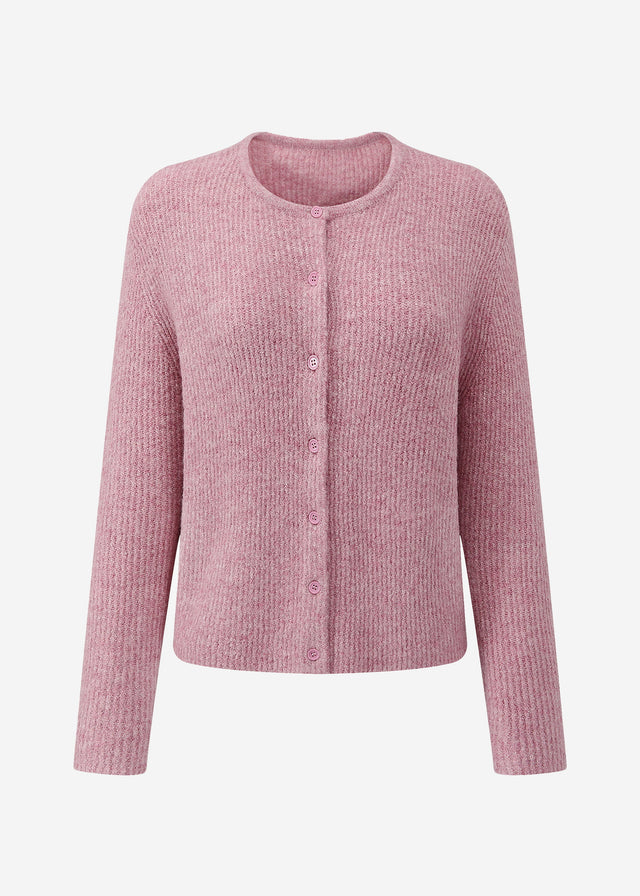 Ribbed cardigan - dusty rose