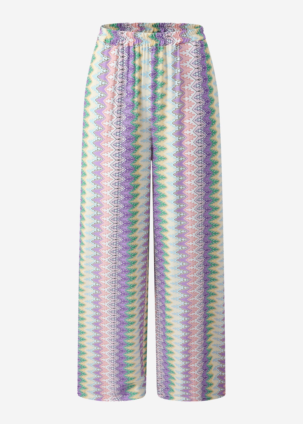 Weite Hose mit Multicolor-Muster - flieder-rosa