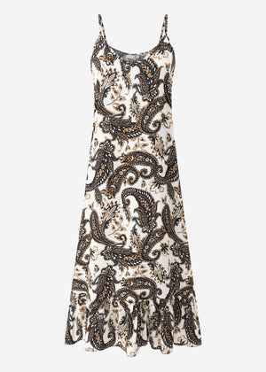 Maxi Kleid mit Print - schwarz