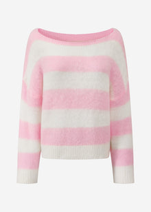Gestreifter Pullover - rosa-offwhite