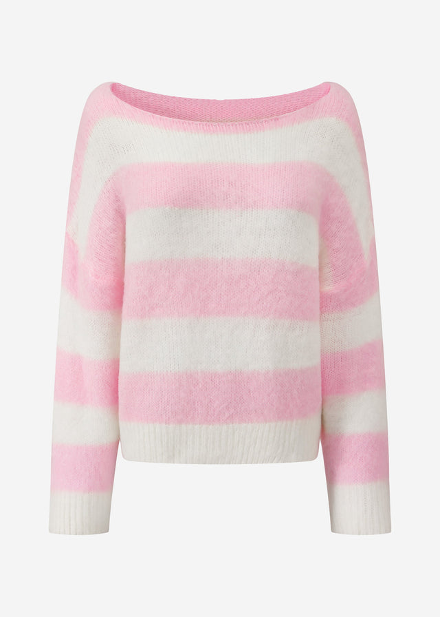 Gestreifter Pullover - rosa-offwhite