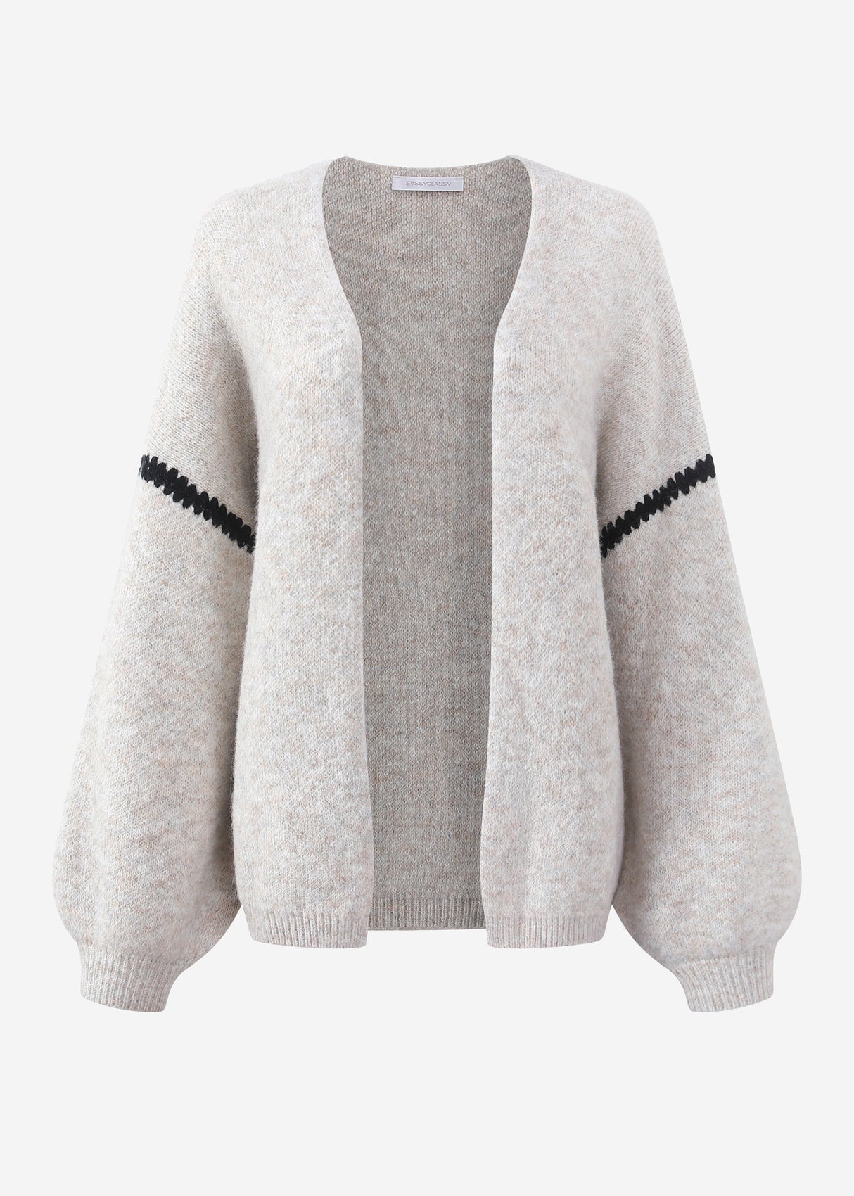 Cardigan mit Ziernähten - offwhite