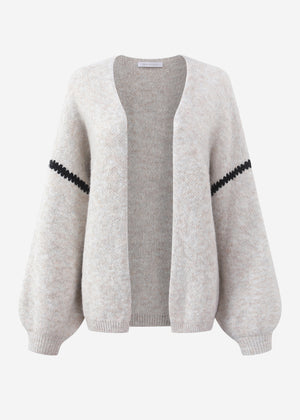 Cardigan mit Ziernähten - offwhite