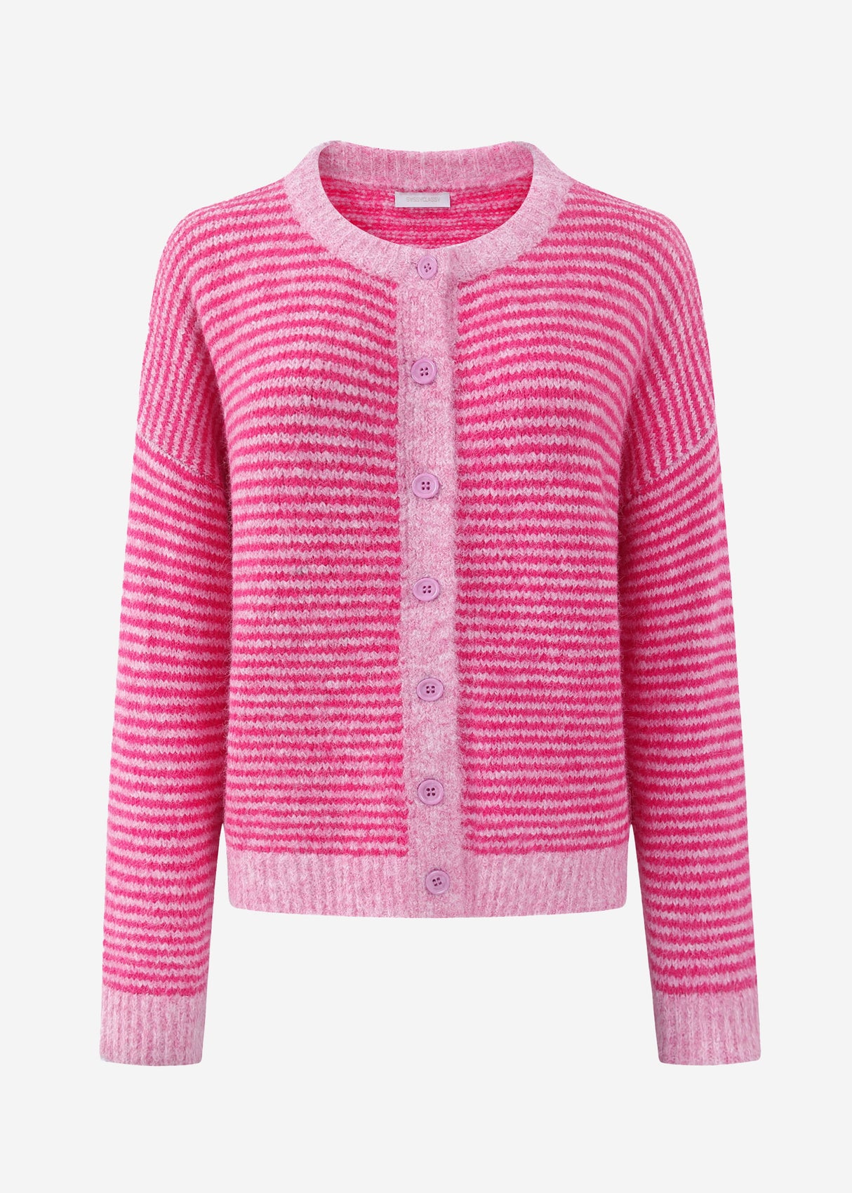 Gestreifter Cardigan - pink