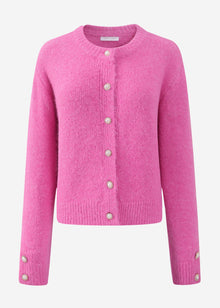 Cardigan mit Perlenknöpfen - pink