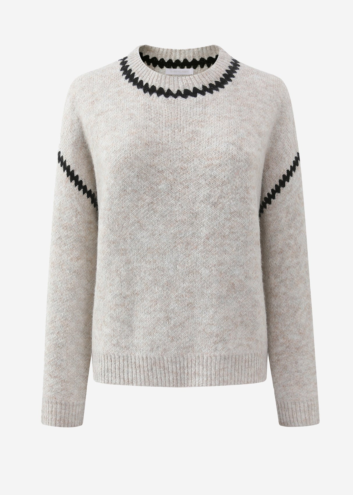 Pullover mit Ziernähten - beige