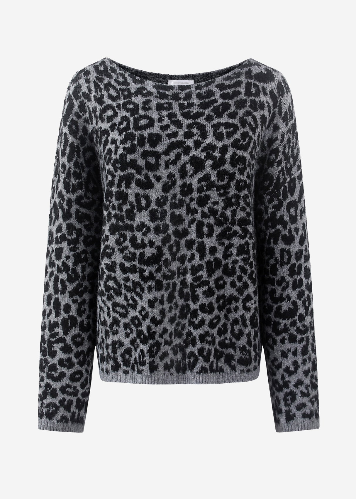Pullover mit Leo-Muster - hellgrau