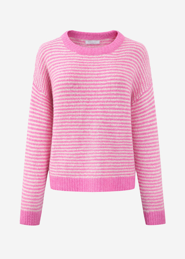 Gestreifter Pullover - rosa