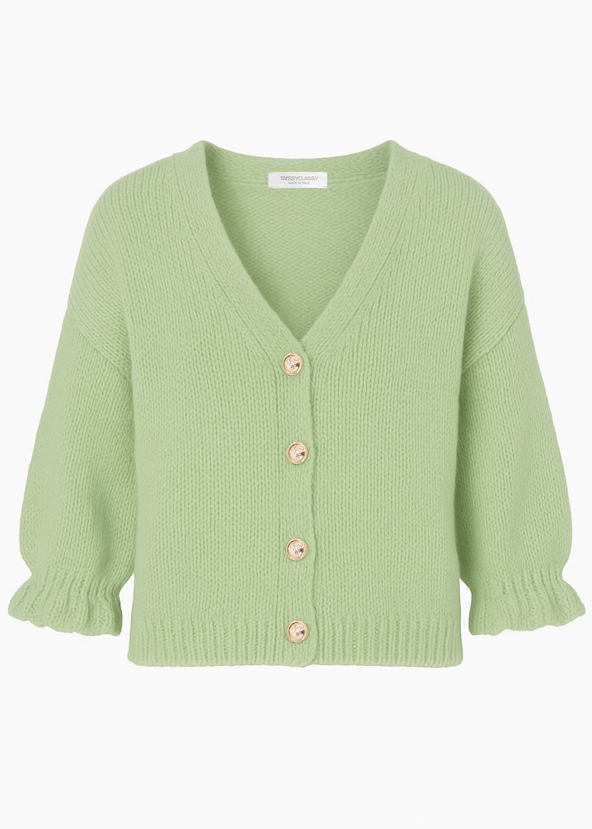 3/4-sleeve cardigan - green