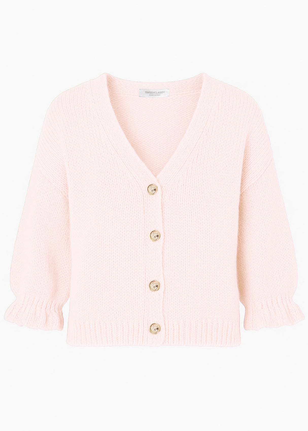 3/4-sleeve cardigan - pink