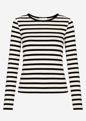 Gestreiftes Langarmshirt - weiß