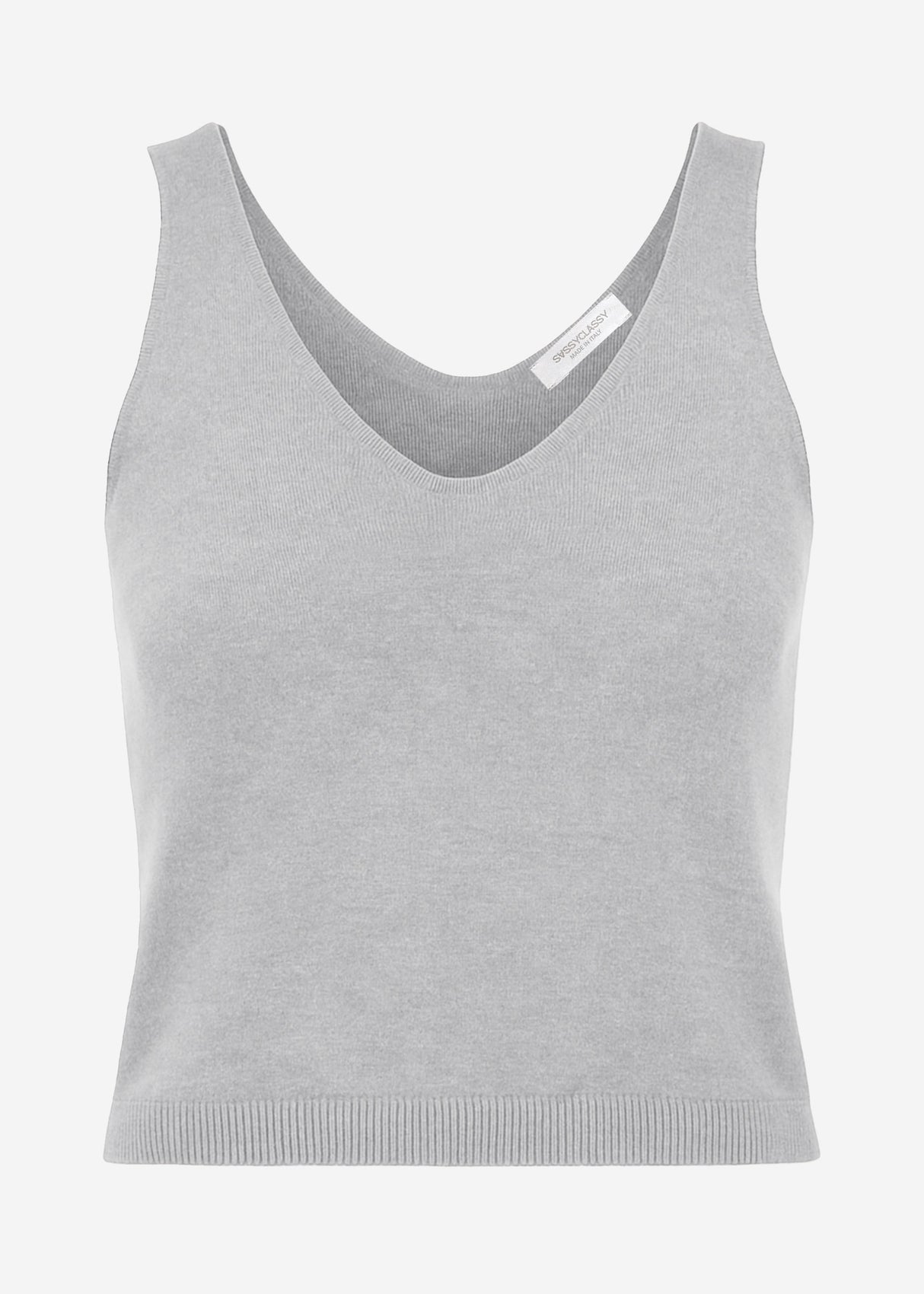 Knitting top with cashmere - gray